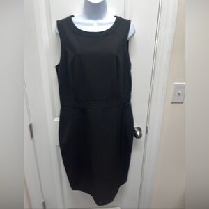 Ann Taylor Black Sleeveless Sheath Dress Midi Size 14